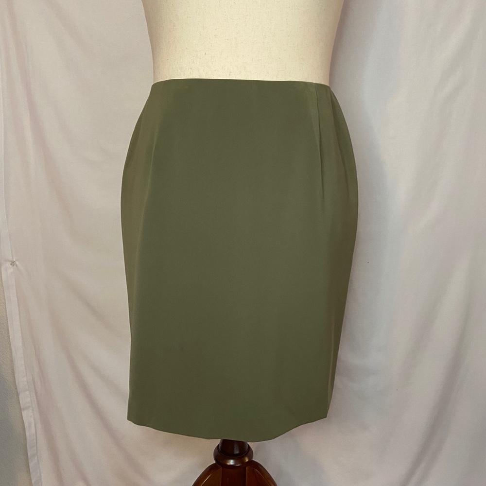Caslon Olive Green Pencil Skirt Plus Size 14W